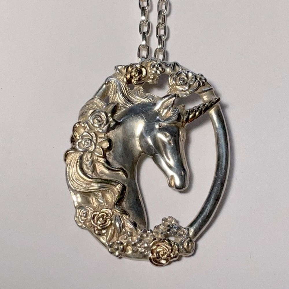Sterling Gorham Unicorn Pendant Necklace